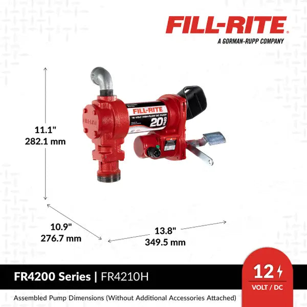 Bomba Fill-rite de transferencia de combustible de 12 V CC 20 GPM con boquilla