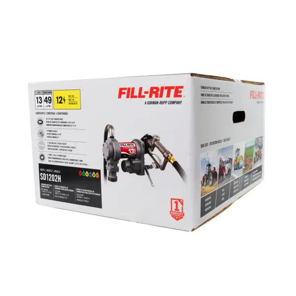 Bomba Fill-rite de transferencia de combustible de 12 V CC 13 GPM con boquilla