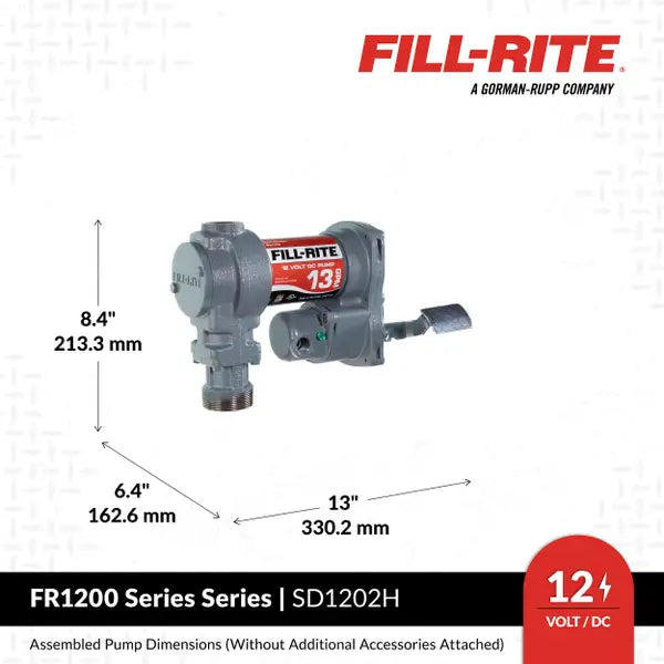 Bomba Fill-rite de transferencia de combustible de 12 V CC 13 GPM con boquilla