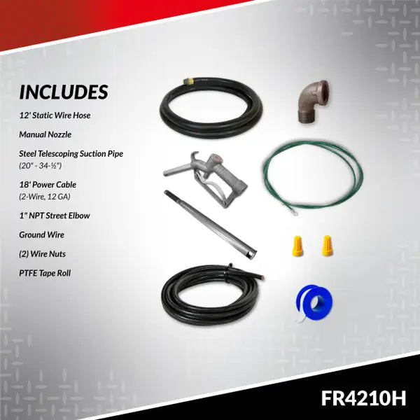 Bomba Fill-rite de transferencia de combustible de 12 V CC 20 GPM con boquilla