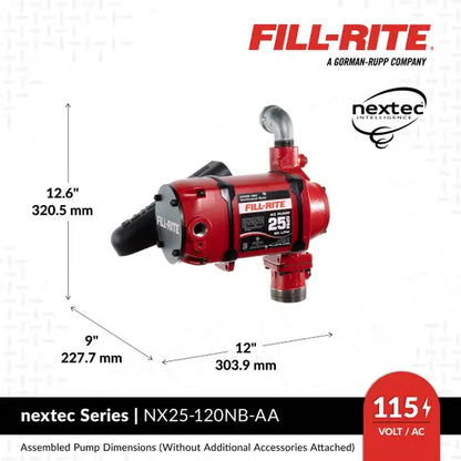 Bomba Fill-rite de transferencia de combustible de 120 V CA 25 GPM con boquilla