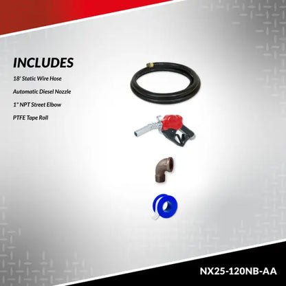 Bomba Fill-rite de transferencia de combustible de 120 V CA 25 GPM con boquilla