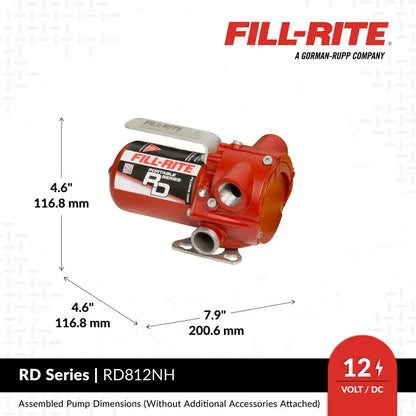 Bomba Fill-rite de transferencia de combustible PORTATIL de 12 V CC 8 GPM con boquilla